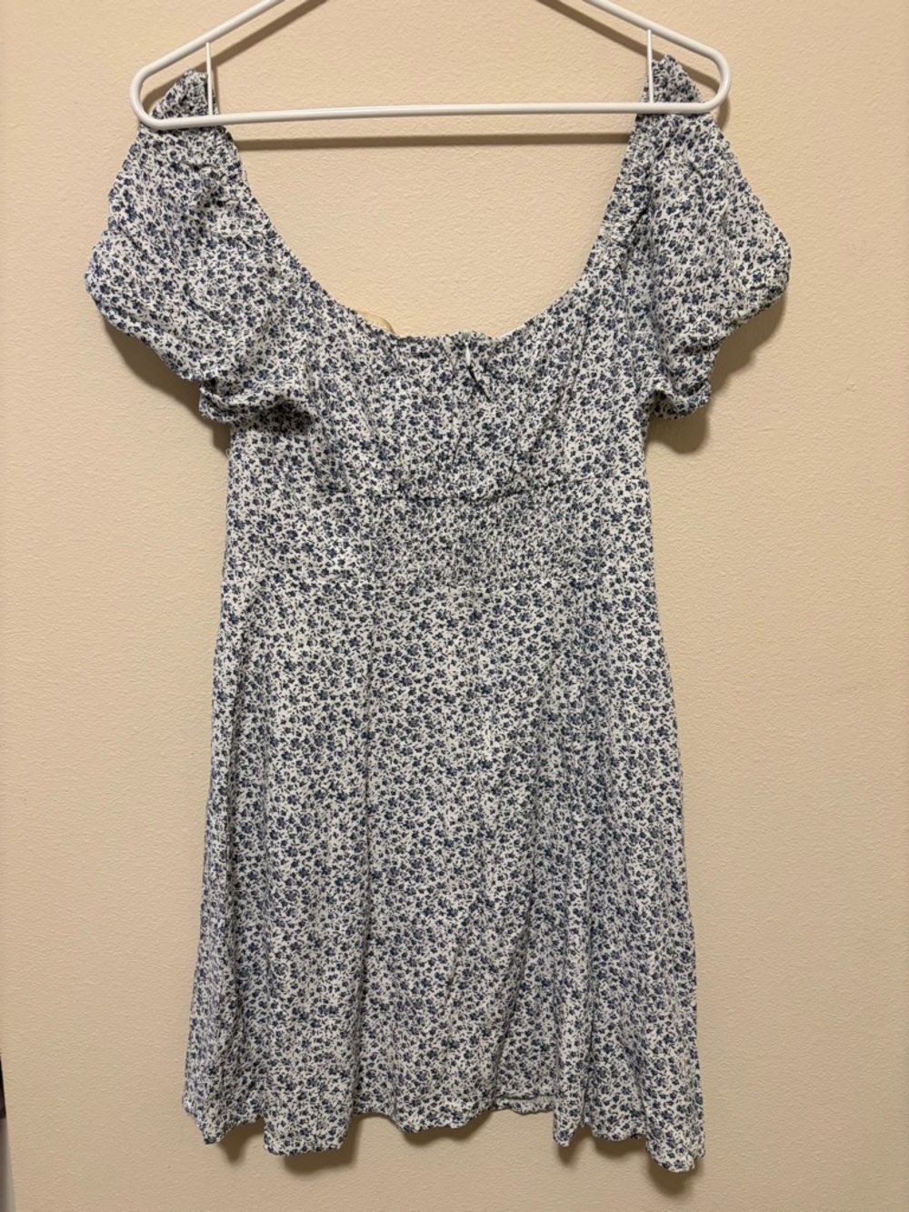 L.A. Hearts White Mini Dress with Navy Floral Print